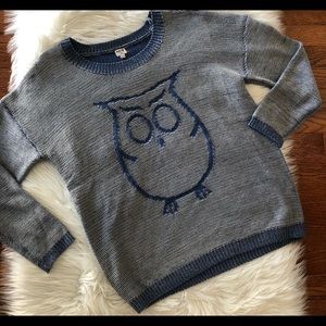 Uniqlo Sweater Owl Blue Crewneck Size Medium